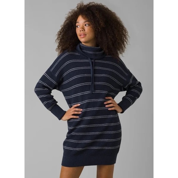 Prana Dresses & Skirts - Prana Milani Cowl Neck Blue and White Stripe Sweater Dress. Size Small. EUC!